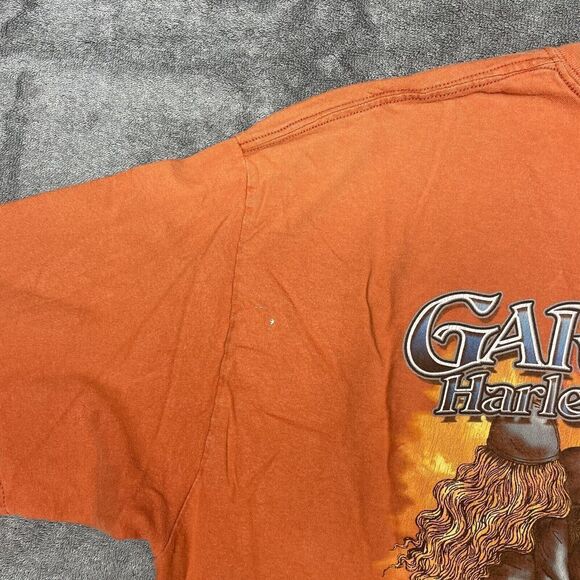 Vintage Harley Davidson T-Shirt Men's XL Orange Gary Bang Atascadero 2003 - Picture 9 of 10